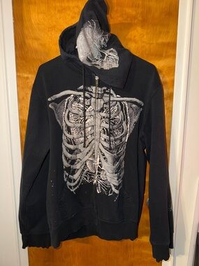 A Fine Mess black skeletal hoodie